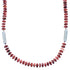 Genuine Sterling Silver Navajo Red Oyster Shell Bead Necklace RX102210